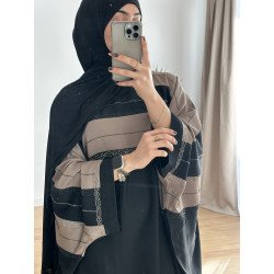 Abaya mariposa taupe