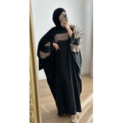 Abaya mariposa taupe