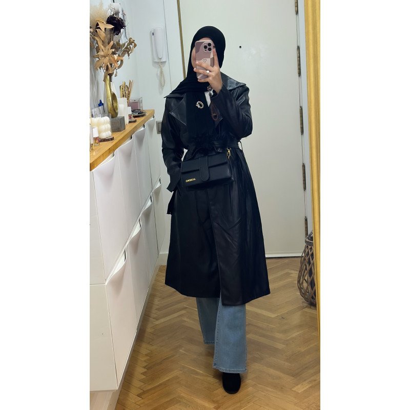 Gabardina de cuero