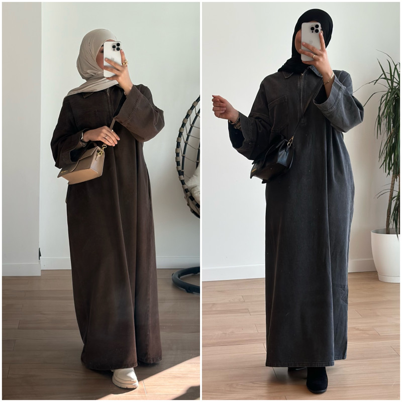 Vestido vaquero con cremallera