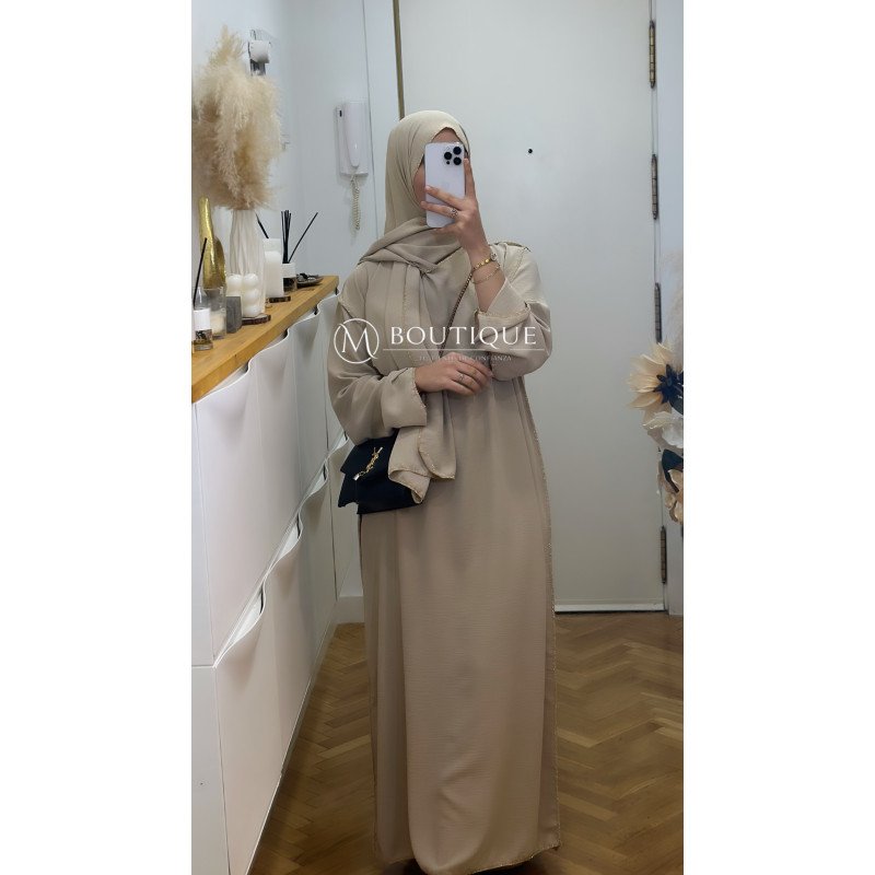 Abaya con hijab integrado con brillo